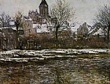 Famous Church Paintings - Church at Vetheuil Snow